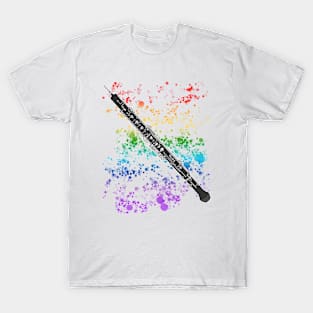 Oboe Rainbow Colours Oboist Woodwind Musician T-Shirt